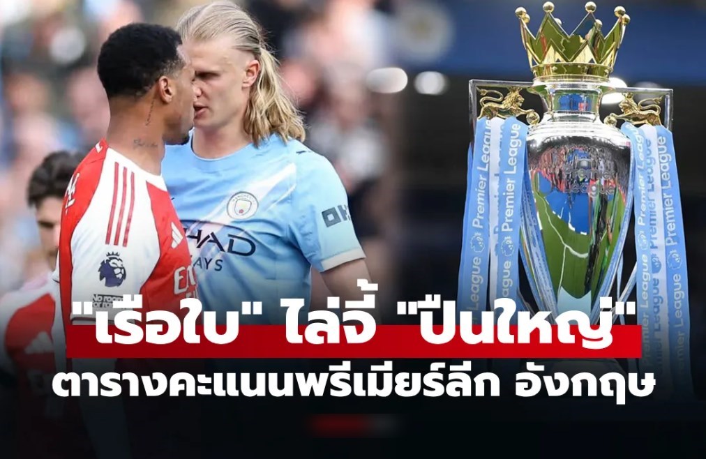 ตารางคะแนนพรีเมียร์ลีกอังกฤษ ฤดูกาล 2025-26 ประจำวันที่ 20 เม.ย. 69